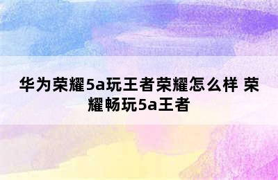 华为荣耀5a玩王者荣耀怎么样 荣耀畅玩5a王者